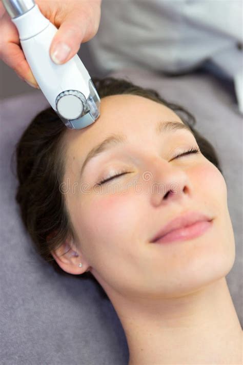 Detail Of A Woman Face Receiving A Facial Massage Treatment Stock Image Image Of Detail