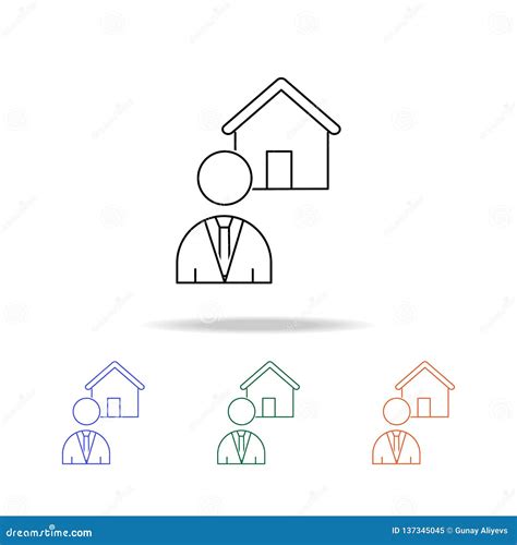Realtor Icon Elements Of Real Estate In Multi Colored Icons Premium