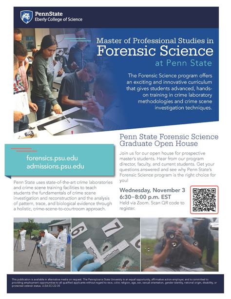Penn State University Forensic Science Graduate Program Biochemistry