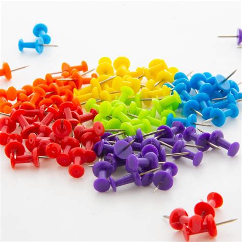 Assorted Color Push Pins Pack Crown Office Supplies