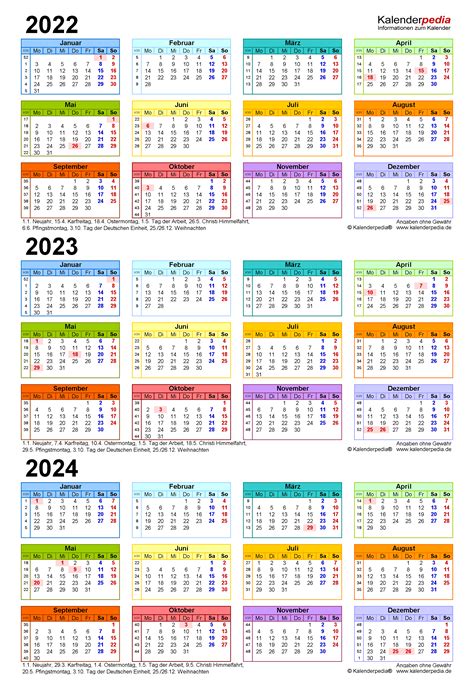Zweijahreskalender 2023 Und 2024 Als Excelvorlagen Zum Ausdrucken