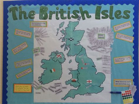 Geography Of The British Isles Interactive Map Display Board Laminated