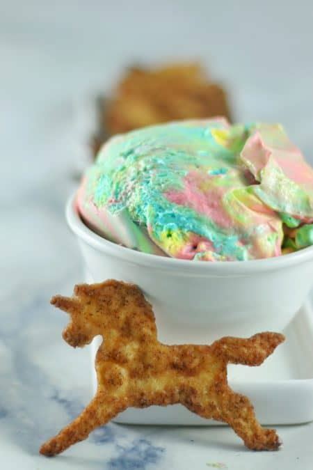 Unicorn Chips With Rainbow Dip Cinnamon Sugar Tortilla Cheesecake