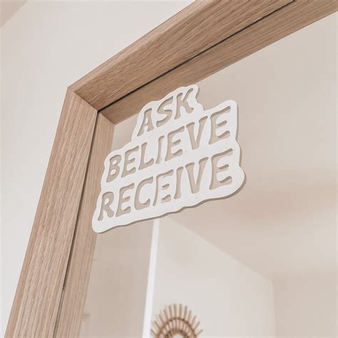 Ask Believe Receive White Vinyl Sticker Etsy