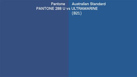 Pantone 288 U Vs Australian Standard Ultramarine B21 Side By Side