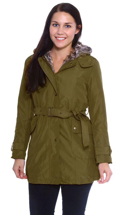 zicac women s thicken fleece faux fur warm winter coat hood parka overcoat long jacket fur