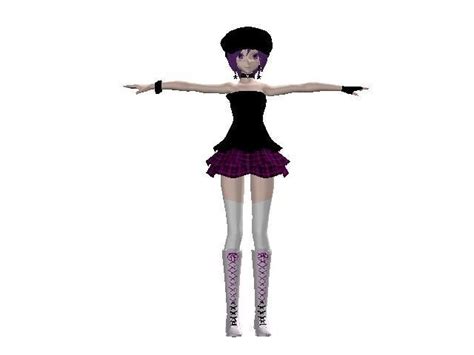 D Model Fully Rigged Female Anime Character Punk Vr Ar Low Poly My Xxx Hot Girl