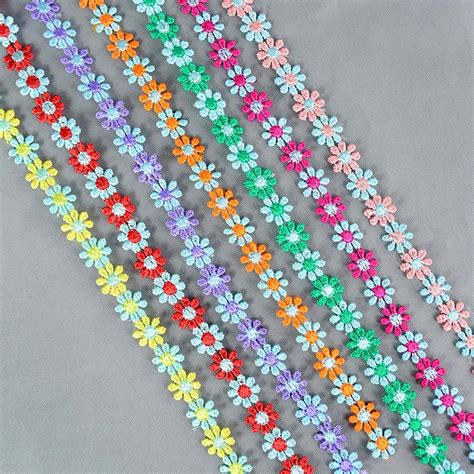 Yards Mm Daisy Flower Lace Trim Wedding Decor Knitting Embroidered