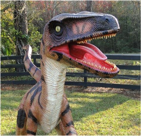 Life Size Velociraptor Dinosaur Statue For Museum Or Mini Golf Etsy