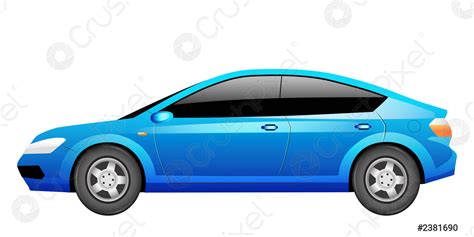 Blue berline dessin animé vector illustration générique voiture