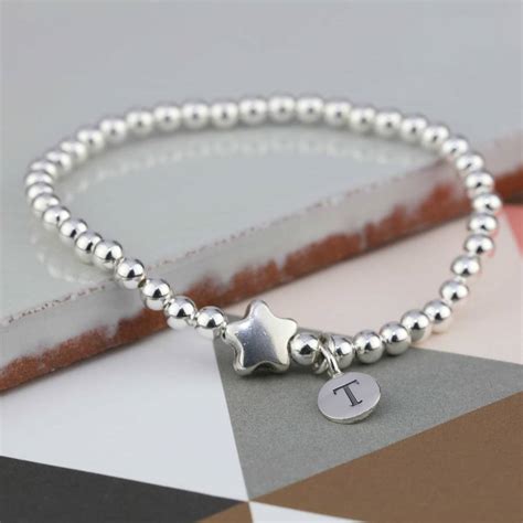Personalised Jess Silver Star Bracelet By Nest