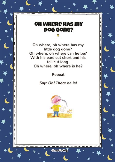 Oh Where Has My Little Dog Gone Free Kids Videos And Activities