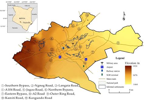 Location And Topographic Map Of Nairobi Kenya Download Scientific