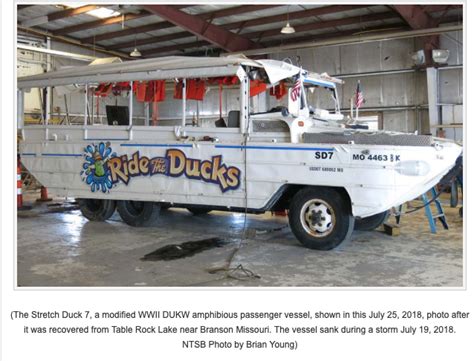 Ntsb Faults Duck Boat Company Coast Guard In Tragic Sinking