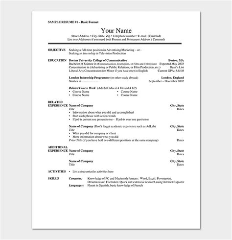 There are examples of plethora of templates for the interns which can be used for free. Internship Resume Template - 18+ Samples & Examples