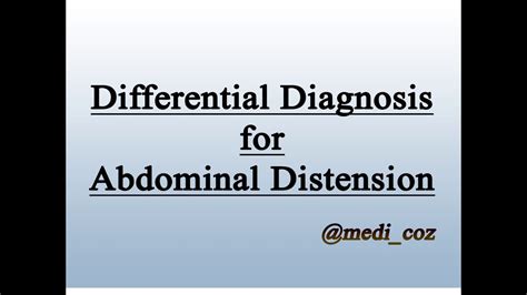 Differential Diagnosis For Abdominal Distension Abdomenmedico Youtube