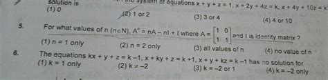 the system of equations kx y z 1 x ky z k and x y kz k 2 has no solution if