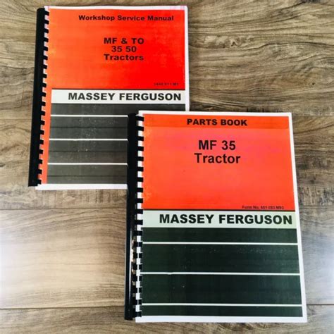 Lot Massey Ferguson 35 Tractor Parts Catalog Service Repair Manual Shop