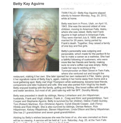 Betty Kay (Hibpshman) Aguirre - The Basque Museum & Cultural Center