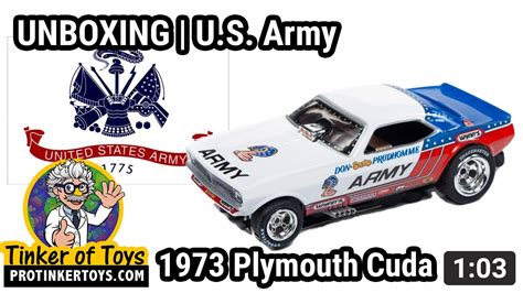 Unboxing Army 1973 Plymouth Cuda Funny Car Auto World Youtube