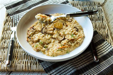 Creamy Mushroom Risotto With Thyme And Mascarpone Cheese Italian Food Forever