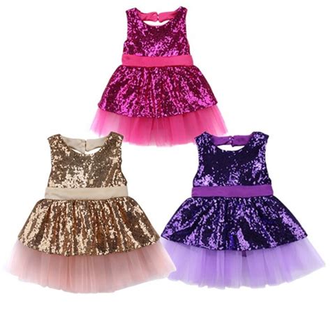Pageant Sequins Toddler Kids Baby Girls Dress Sequins Bowknot Backless