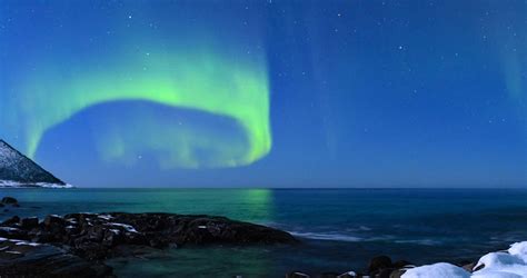 Northern Lights Polar Light Or Aurora Borealis In The