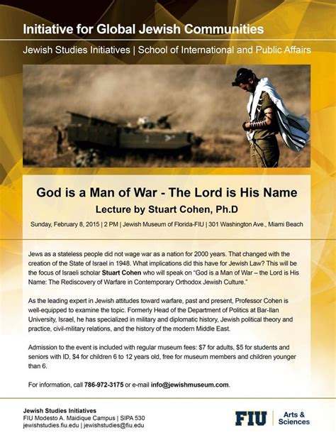 God Is A Man Of War The Lord Is His Name Global Jewish Studies Program