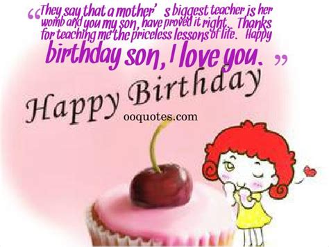 Mother To Son Birthday Quotes Quotesgram