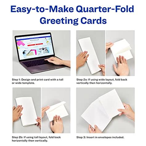 Avery Printable Greeting Cards Quarter Fold 425 X 55 Matte White