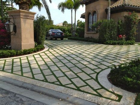 Of course, this step is only necessary if you decide to lay the turf directly over soil. Driveway in Florida home with grass paver strips! in 2019 | Grass pavers, Small outdoor patios ...