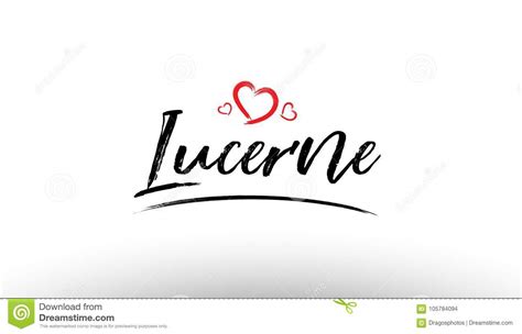 Lucerne Europe European City Name Love Heart Tourism Logo Icon D Stock