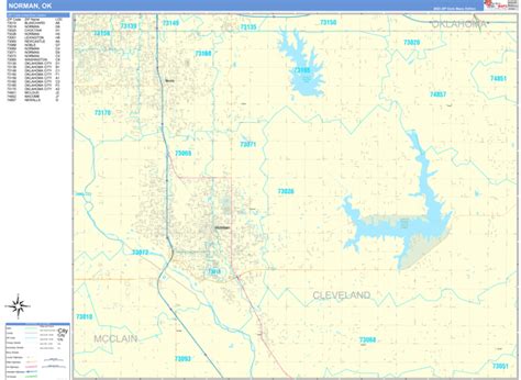 Norman Oklahoma 5 Digit Zip Code Maps Basic