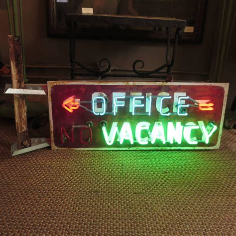 Neon Motel Office Vacancy No Vacancy Sign At 1stdibs