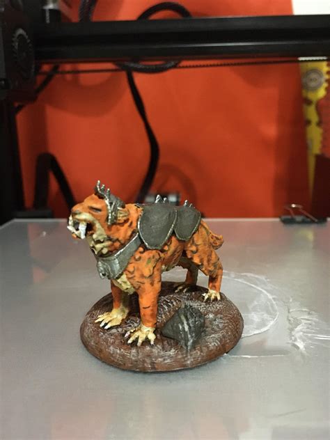 Rictavios Armored Saber Toothed Tiger Printed And Painted Curseofstrahd