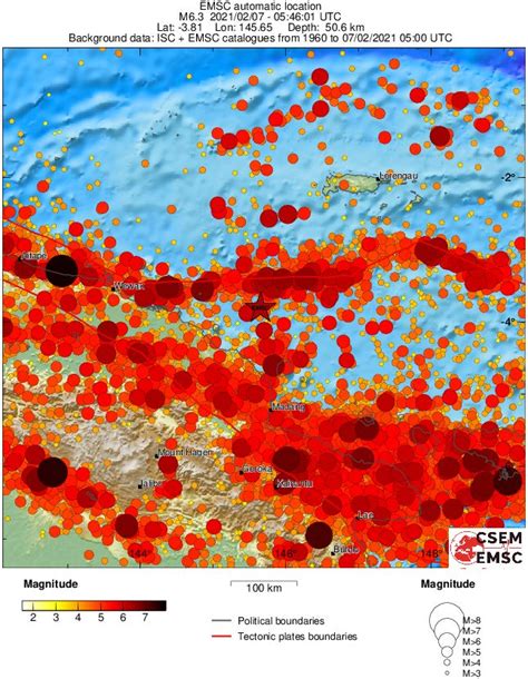 Shallow M63 Earthquake Hits Near The Coast Of Papua New Guinea The