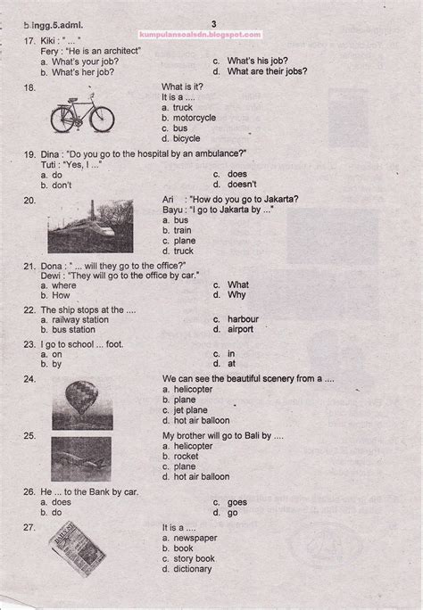 Check spelling or type a new query. Soal UKK Kelas 5 SD Bahasa Inggris Semester 2 TA 2013/2014 ...