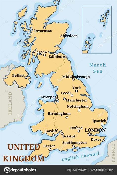 Map Of England With Major Cities