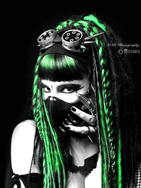 Mistabys Green Cyber Goth Portrait Mistabys Cybergoth Cybergoth