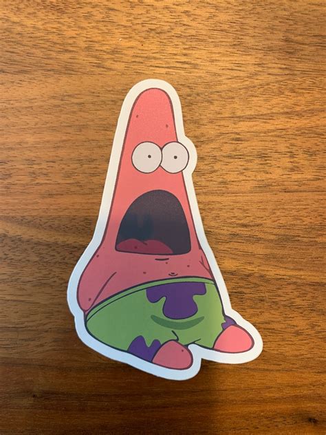 Patrick Star Shocked Meme Vinyl Sticker Nickelodeon Etsy Decals Imagesee