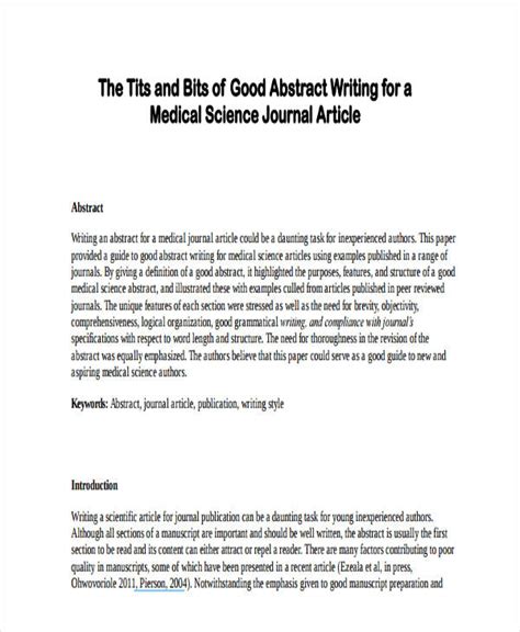 Abstract Paper Sample Format A Guide On How To Write An Abstract For