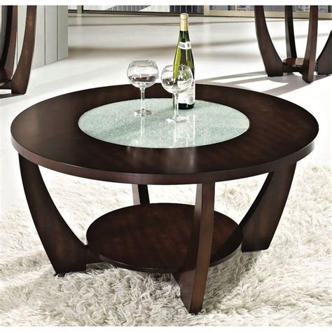 22900 Modern Brown Round Coffee Table Rafael Rc Willey Furniture