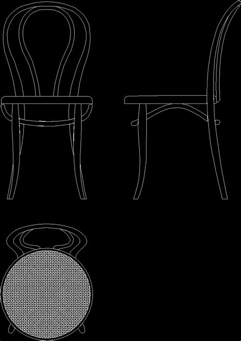 Thonet Arm Chair No 18 1876 Dwg Block For Autocad • Designs Cad