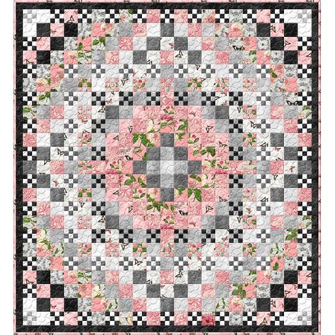 Wilmington Prints Le Bouquet Mackenzie Checkerboard Large Throw Quilt