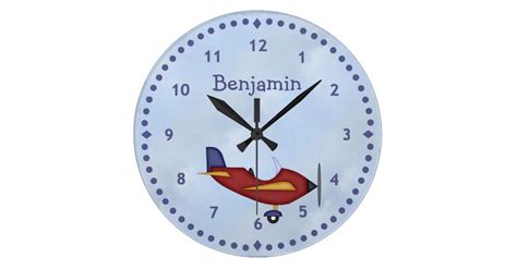 Little Red Airplane Wall Clock Zazzle