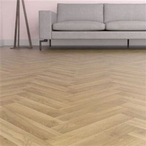 Herringbone Oak Sheet Vinyl Flooring Cushioned For A Softer Feel