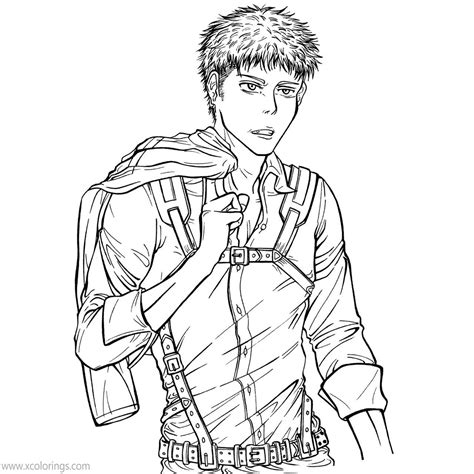 Attack On Titan Character Eren Coloring Pages - XColorings.com