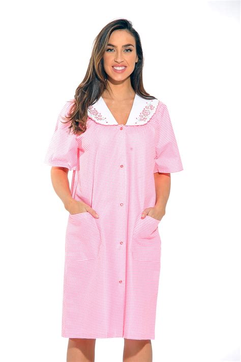 Dreamcrest Short Sleeve Duster Housecoat Women Sleepwear Coral