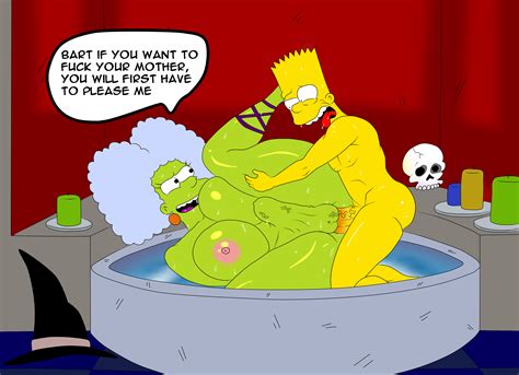 Rule 34 Aunt Bart Simpson Big Ass Big Breasts Big Penis Bulge Domination Femdom Green Skin