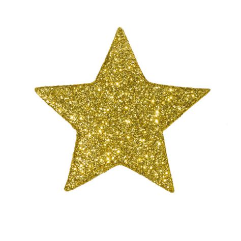 Glitter Gold Star Vector Isolated On White Background Christmas Star